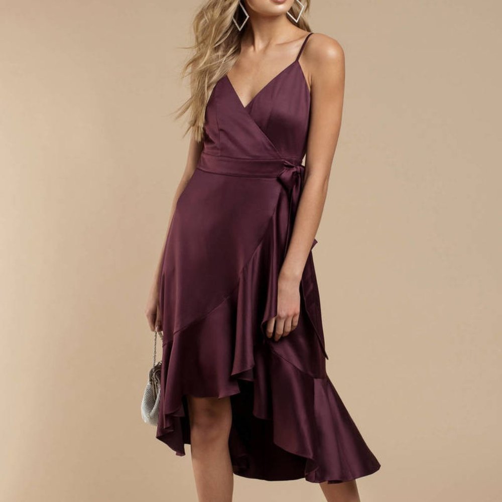 Payton Wrap Dress in Plum